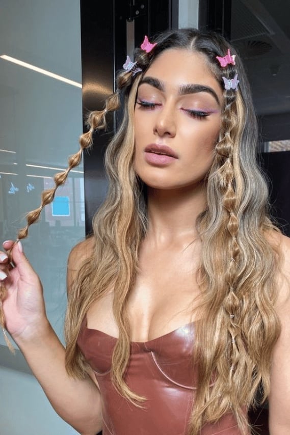 Long Dark Blonde With Braids And Clips Long Dark Blonde With Braids And Clips — Down Country Concert Hairstyles 2027