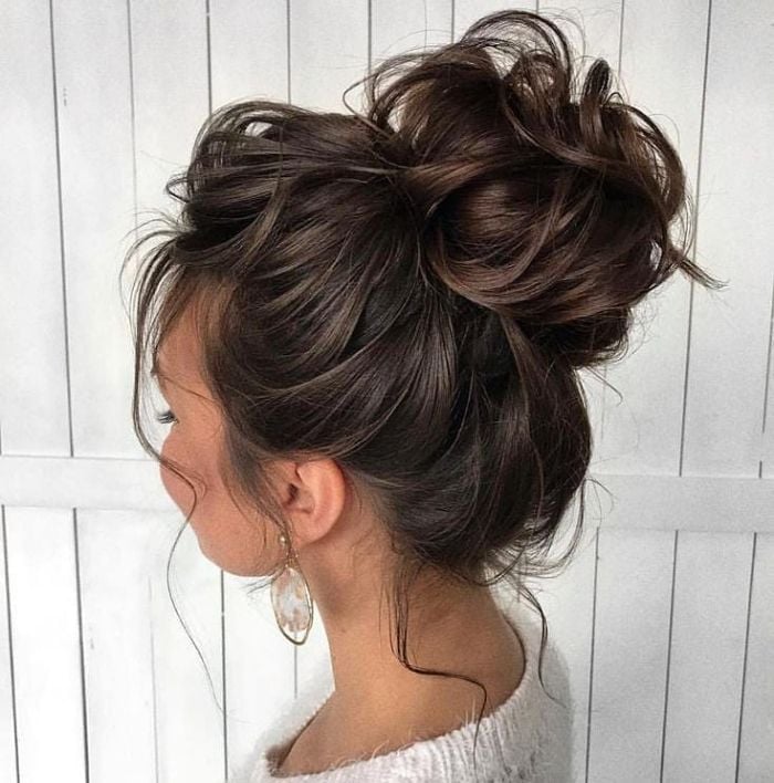 Dark Brown Voluminous Messy Bun — Easy Hairstyles 2027 for Morning