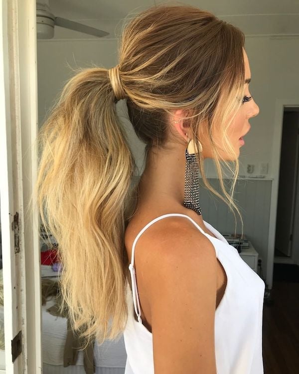 Blonde Balayage Messy High Ponytail — Easy Hairstyles 2027 for Morning