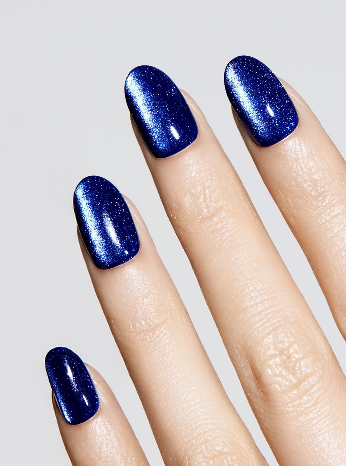 Deep Electric Blue Metallic Shimmer Medium Oval Nails Deep Electric Blue Metallic Shimmer Medium Oval Nails — Electric Blue Nails 2027