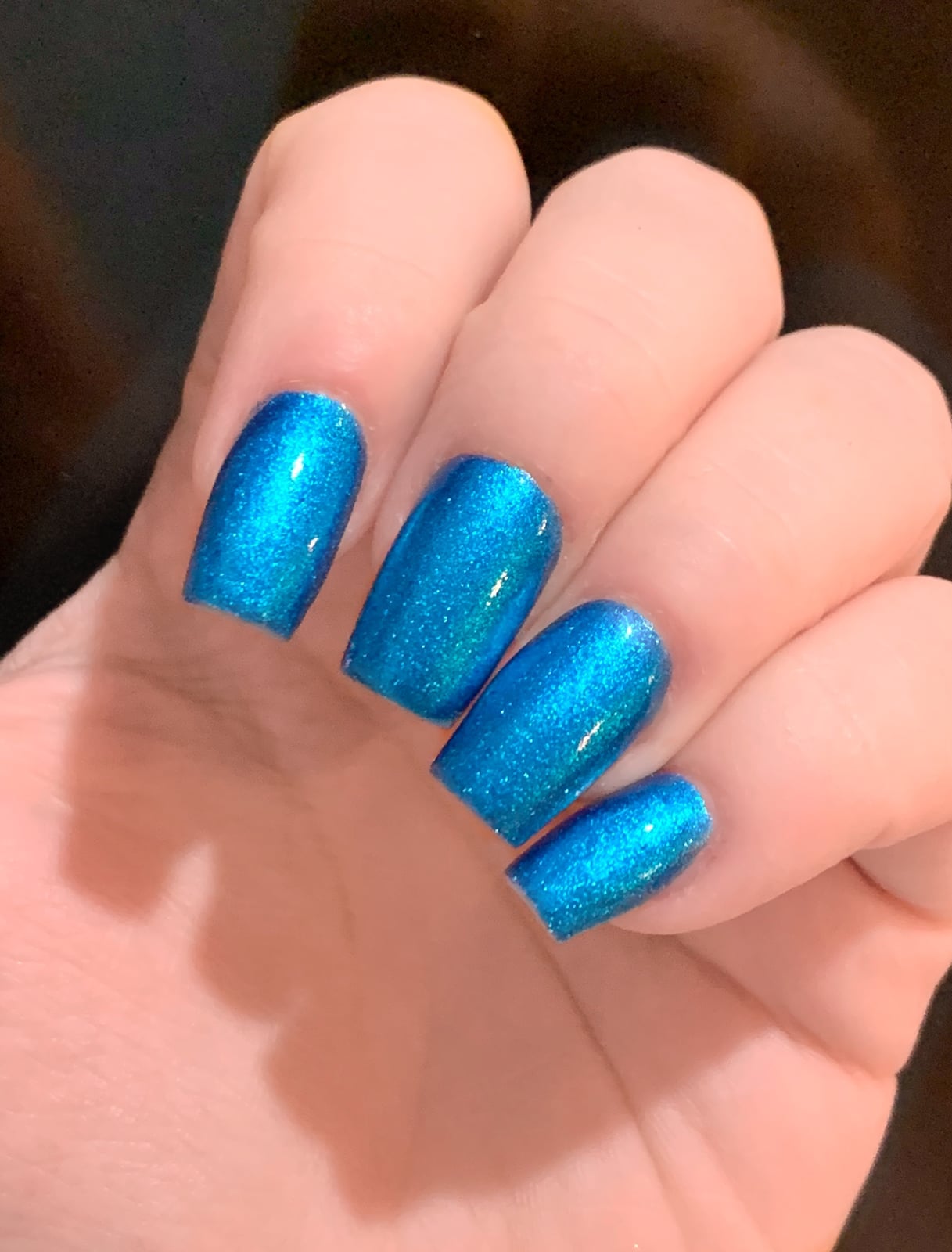 Vibrant Electric Blue Shimmer Medium Square Nails Vibrant Electric Blue Shimmer Medium Square Nails — Electric Blue Nails 2027