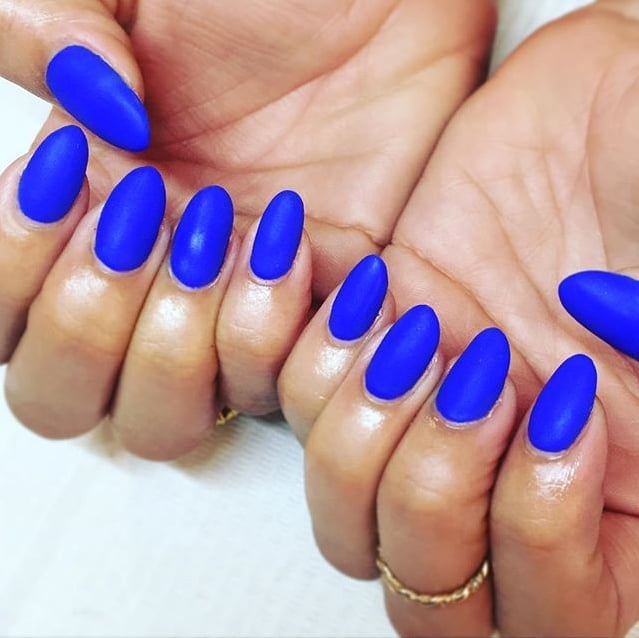 Vivid Matte Electric Blue Long Almond Nails Vivid Matte Electric Blue Long Almond Nails — Electric Blue Nails 2027
