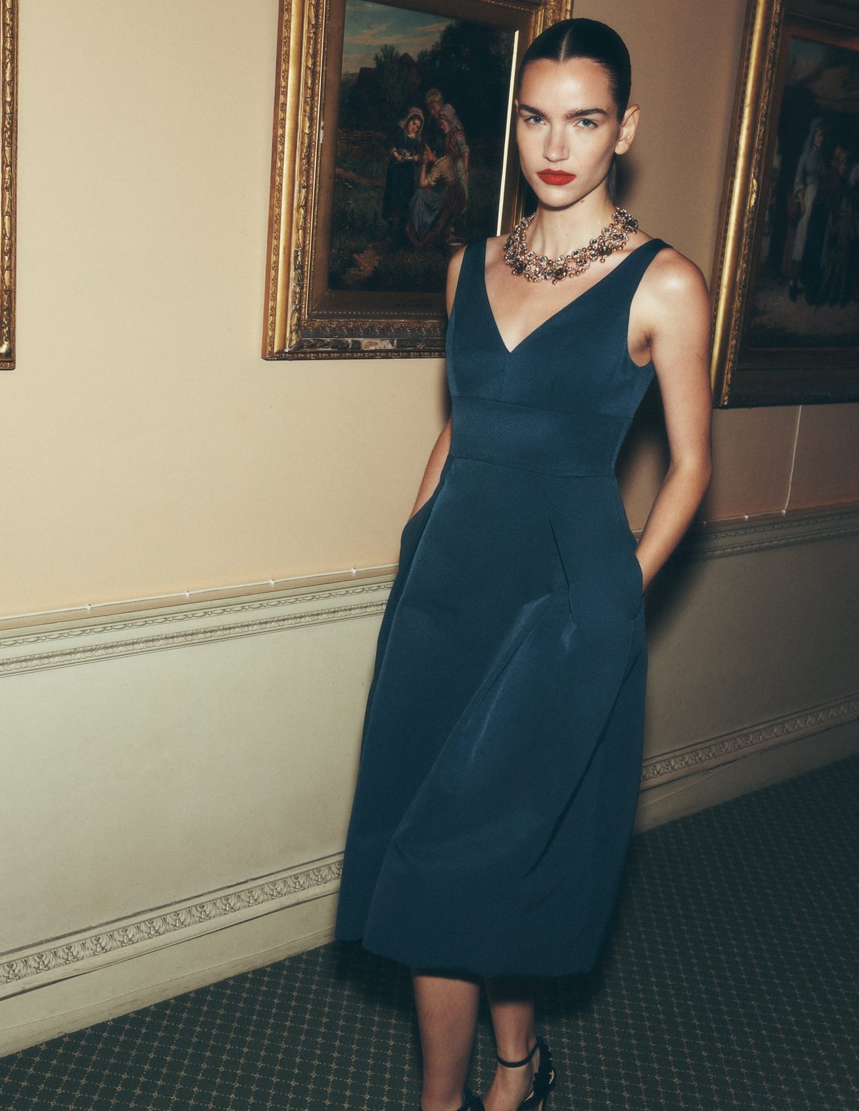 Teal Sleeveless Fit and Flare Dress with Pockets — Fit and Flare Dresses 2027