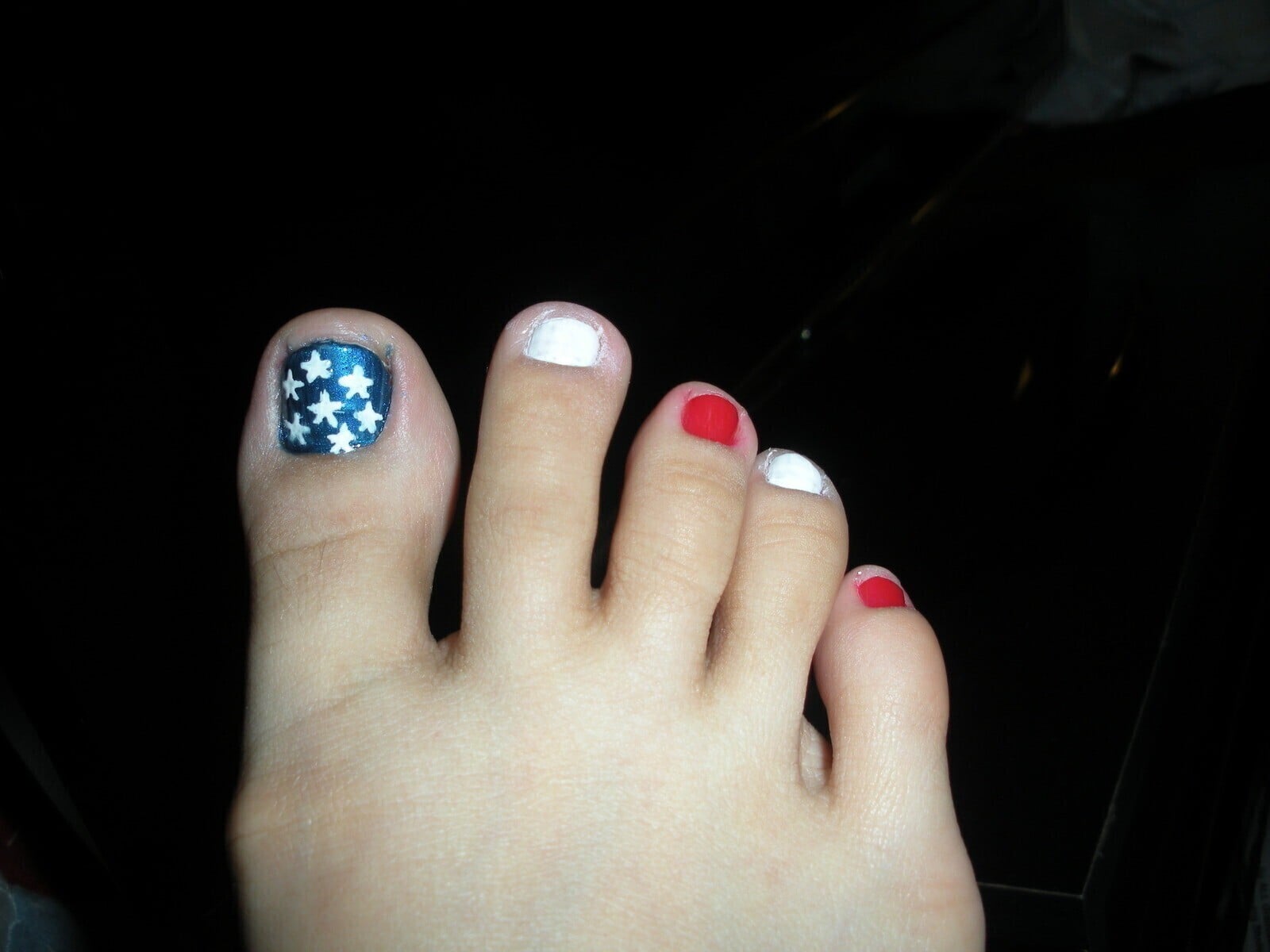 Navy Blue White Stars Solid Red White Stripe Short, Everyday Version Navy Blue White Stars Solid Red White Stripe Short, Everyday Version — Fourth of July Toe Nails 2027