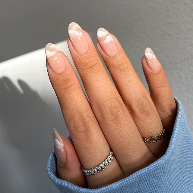 All Over Cloud French Tips Medium Almond — French Cloud Nails 2027