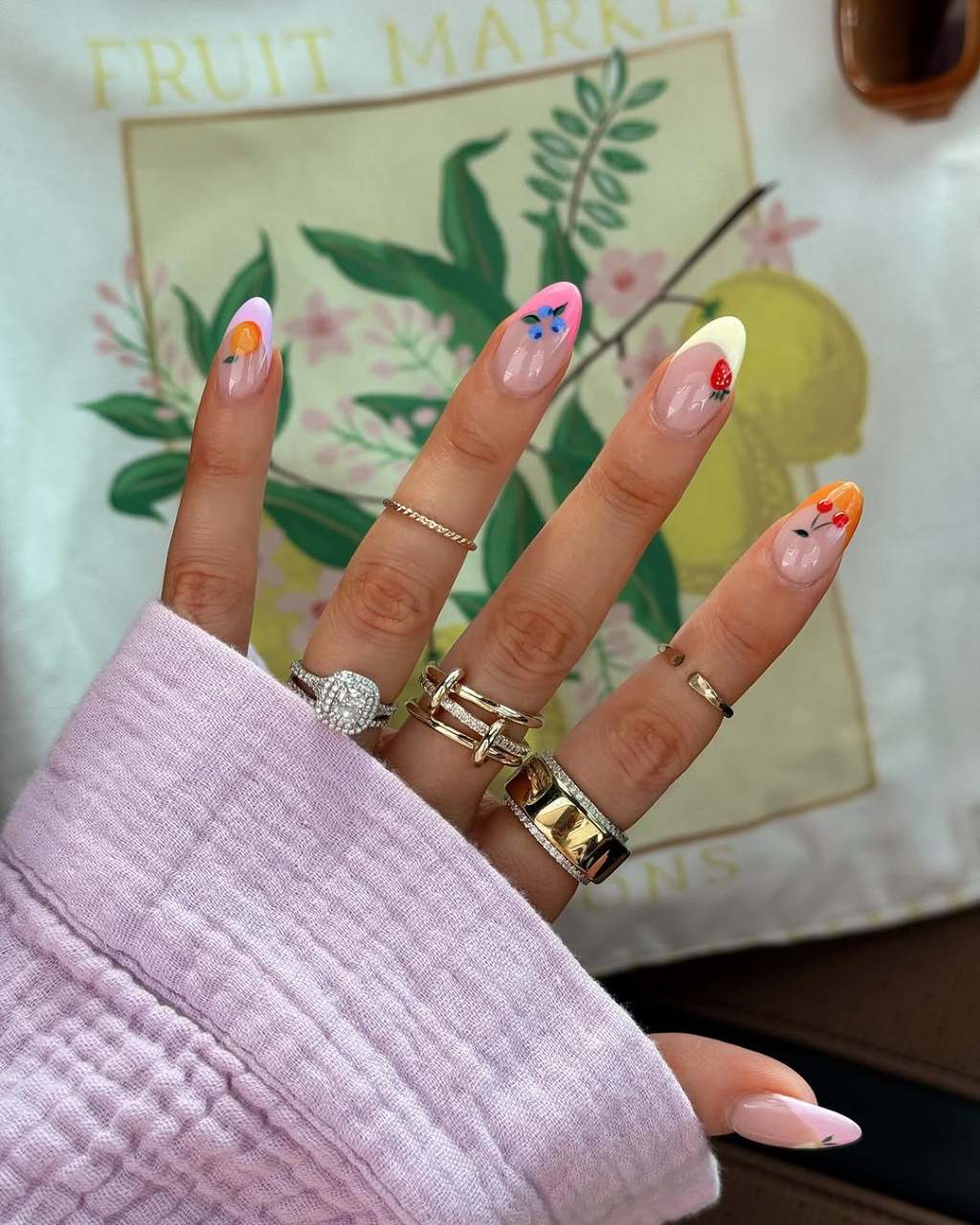 Long Almond Fruit French Tip Twist Long Almond Fruit French Tip Twist — Fruit Nails 2027