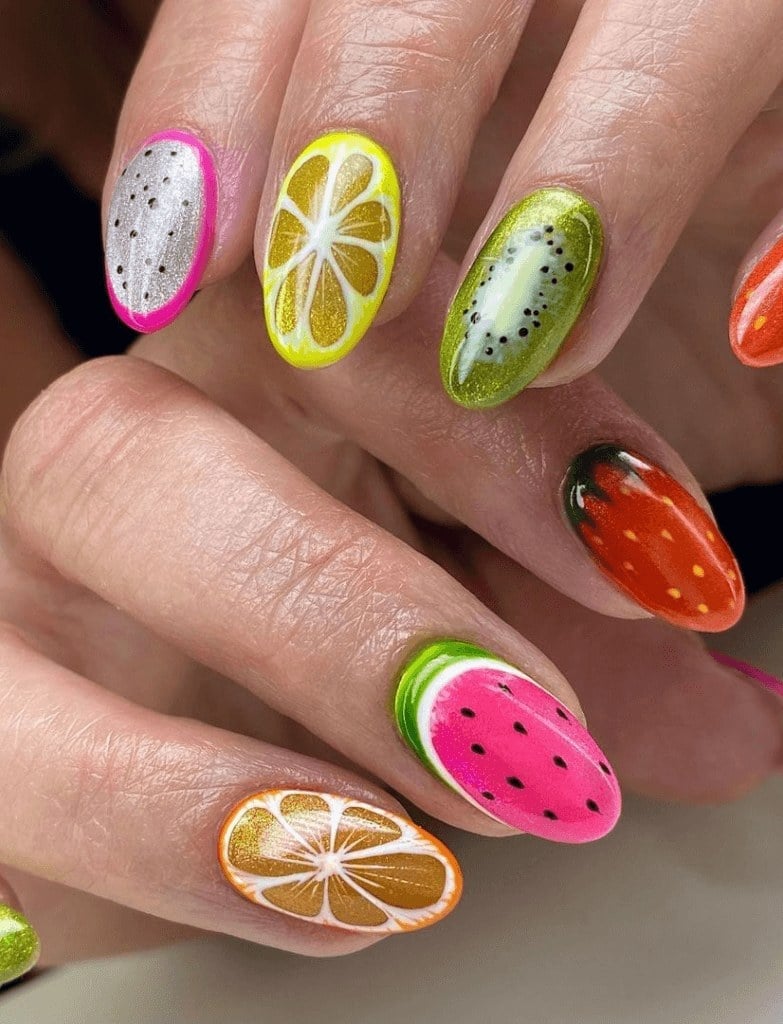 Medium Oval Mixed Fruit Designs Medium Oval Mixed Fruit Designs — Fruit Nails 2027
