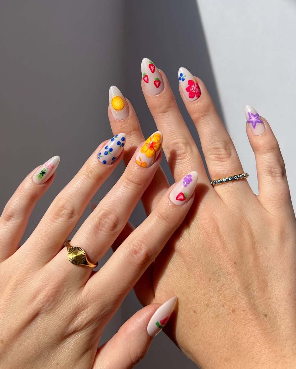 Medium Almond Variety Fruit Designs Medium Almond Variety Fruit Designs — Fruit Nails 2027