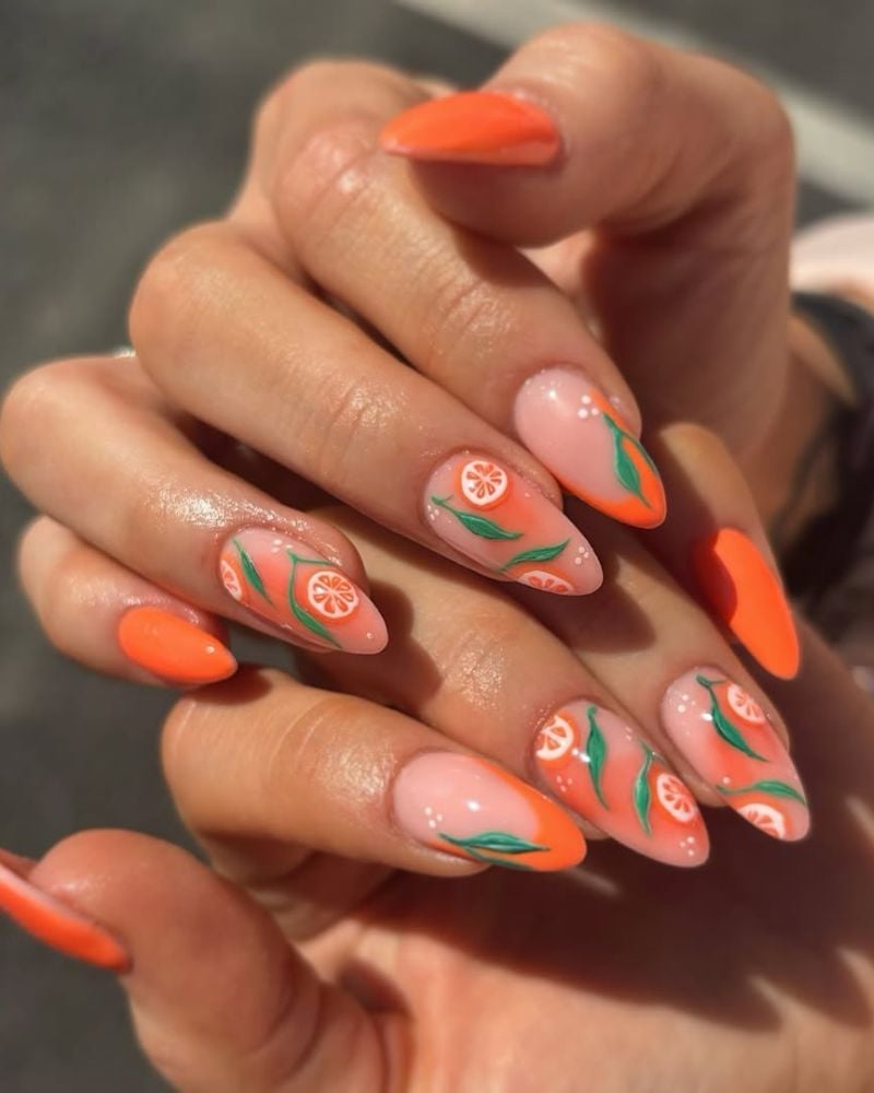 Medium Almond Strawberry Gradient Nails, длинный острый Medium Almond Strawberry Gradient Nails, длинный острый — Fruit Nails 2027