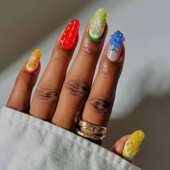 Medium Glossy 3D Fruit Designs Medium Glossy 3D Fruit Designs — Fruit Nails 2027