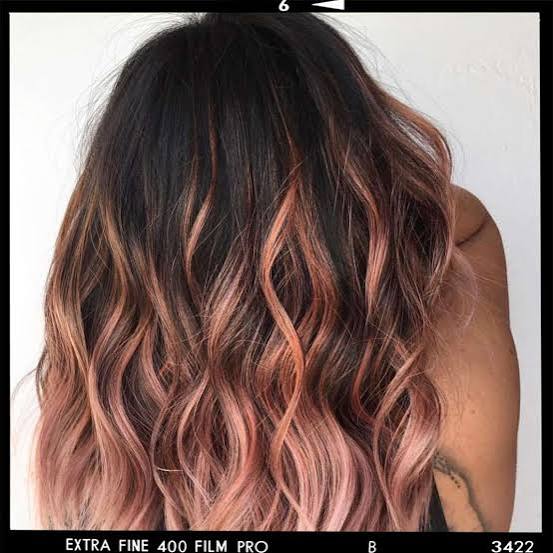 Mid-Back Waves With Rose Gold Balayage Mid-Back Waves With Rose Gold Balayage — Fun Hair Color Pastel 2027