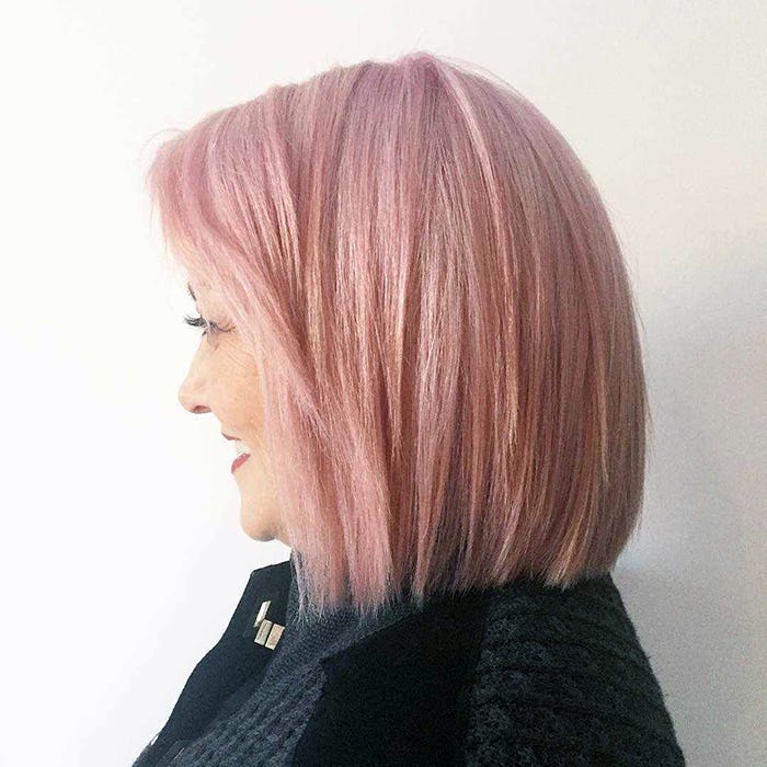 Straight Chin Bob With Uniform Pastel Pink Straight Chin Bob With Uniform Pastel Pink — Fun Hair Color Pastel 2027