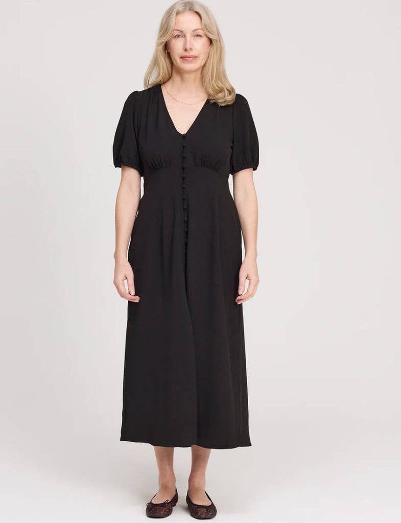 Black Crepe A-Line Midi Dress Black Crepe A-Line Midi Dress — Funeral Dresses 2027