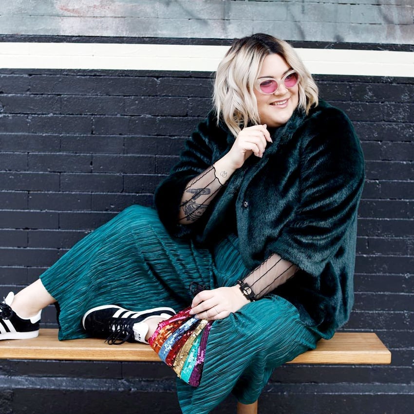 Dark green faux fur coat over sheer top — Girls Night Out Outfits 2027