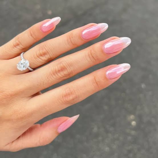 Medium Pointed Vibrant Pink Chrome Nails Medium Pointed Vibrant Pink Chrome Nails — Glazed Donut Nails 2027