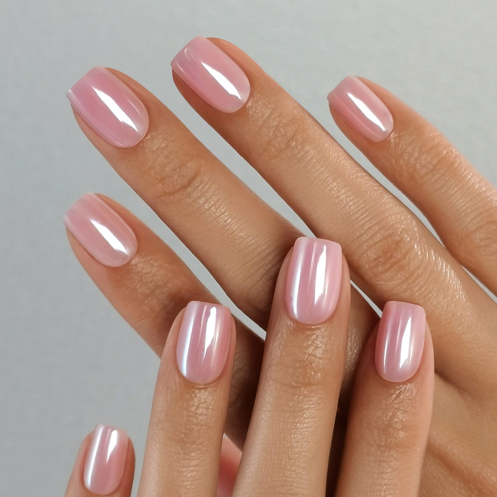 Short Square Light Pink Glazed Nails, Milky Sheen Short Square Light Pink Glazed Nails, Milky Sheen — Glazed Donut Nails 2027
