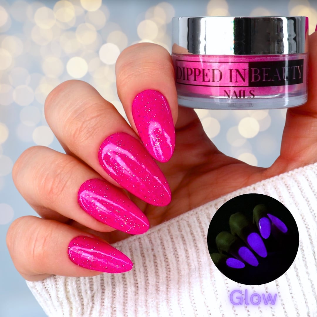 Matte Light Blue and Pink Glow Nails Matte Light Blue and Pink Glow Nails — Glow Rave Nails 2027
