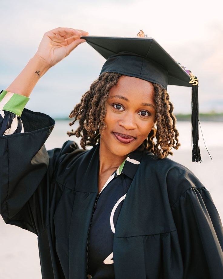 Shoulder Length Locs Styled Away From Face Shoulder Length Locs Styled Away From Face — Graduation Hairstyles 2027 with Cap