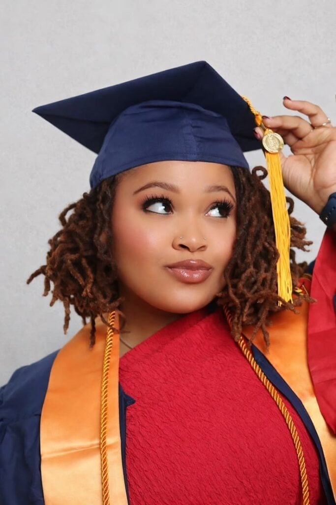 Thick Dark Brown Coily Hair Air Dried Thick Dark Brown Coily Hair Air Dried — Graduation Hairstyles 2027 with Cap