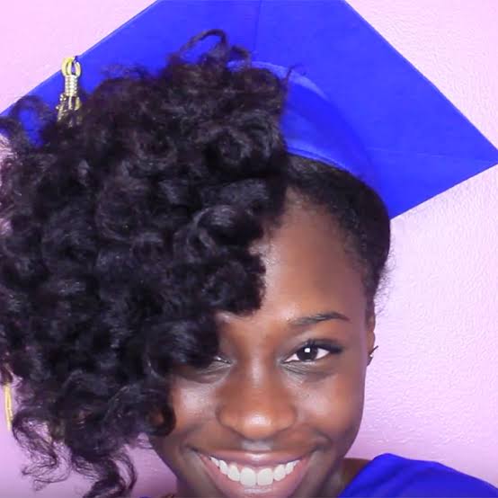 Black Curly Ponytail With Loose Curls Black Curly Ponytail With Loose Curls — Graduation Hairstyles 2027 with Cap