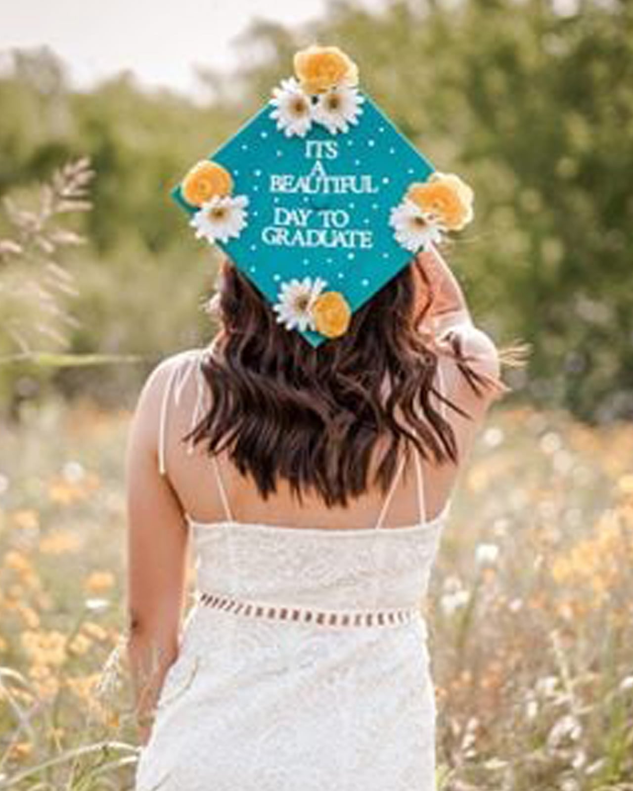 Mid-Back Loose Waves With Subtle Highlights Mid-Back Loose Waves With Subtle Highlights — Graduation Hairstyles 2027 with Cap