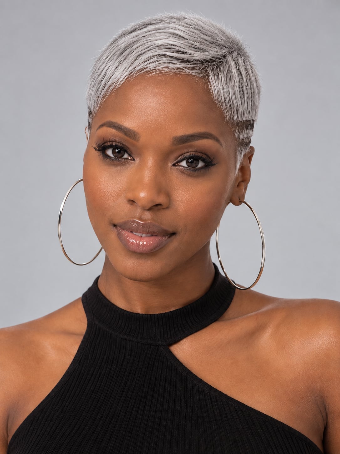 Classic Silver Gray Pixie With Wispy Bangs Classic Silver Gray Pixie With Wispy Bangs — Gray Pixie 2027