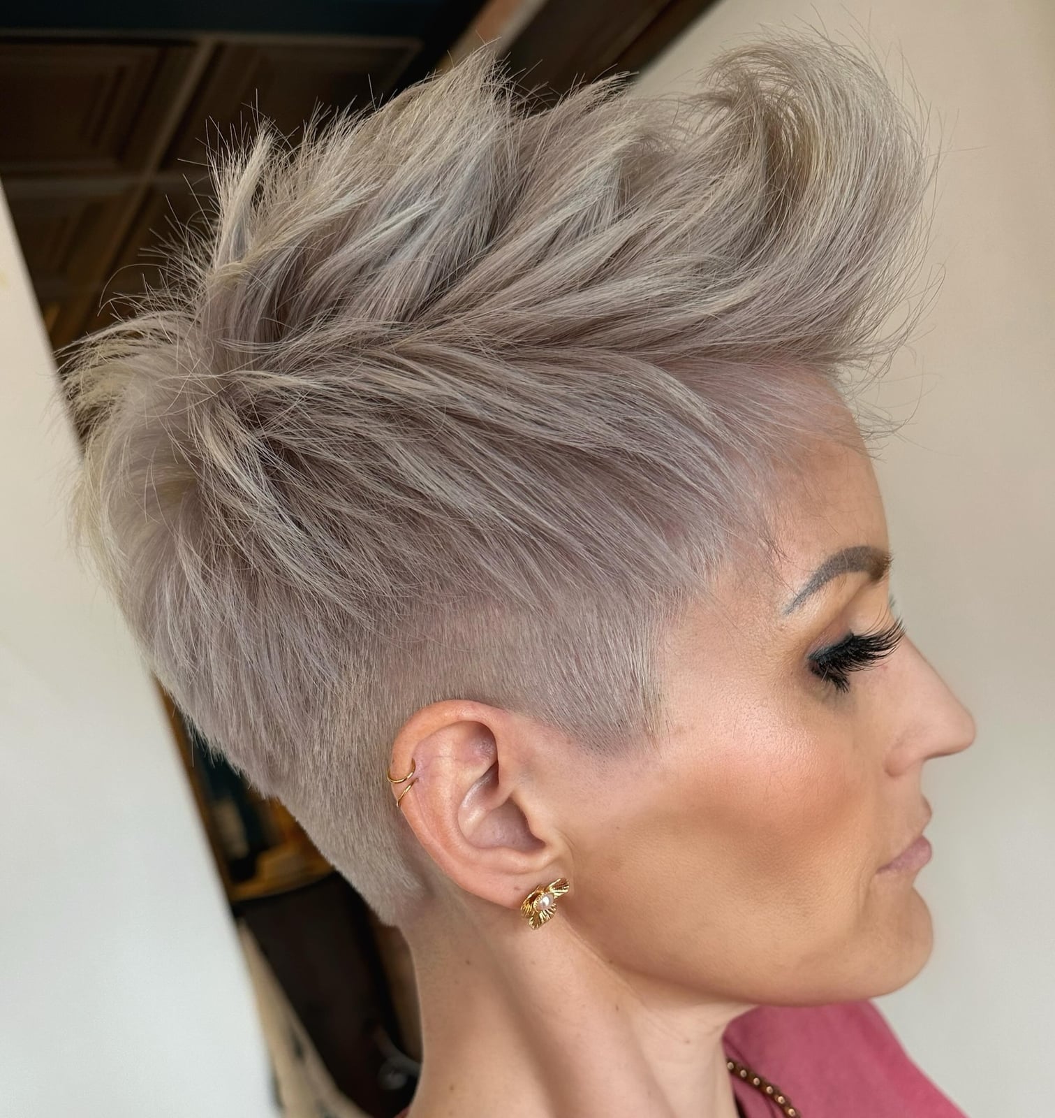 Edgy Spiky Pixie With Ash Blonde Tones Edgy Spiky Pixie With Ash Blonde Tones — Gray Pixie 2027