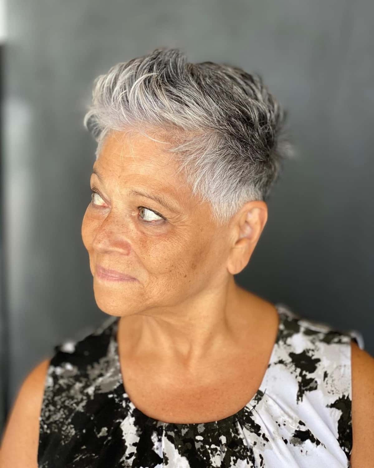 Silver Gray Pixie With Piecey Texture Silver Gray Pixie With Piecey Texture — Gray Pixie 2027