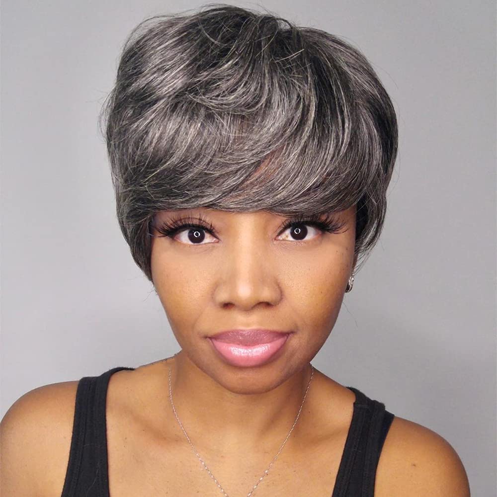 Dark Gray Pixie With Lighter Streaks Dark Gray Pixie With Lighter Streaks — Gray Pixie 2027