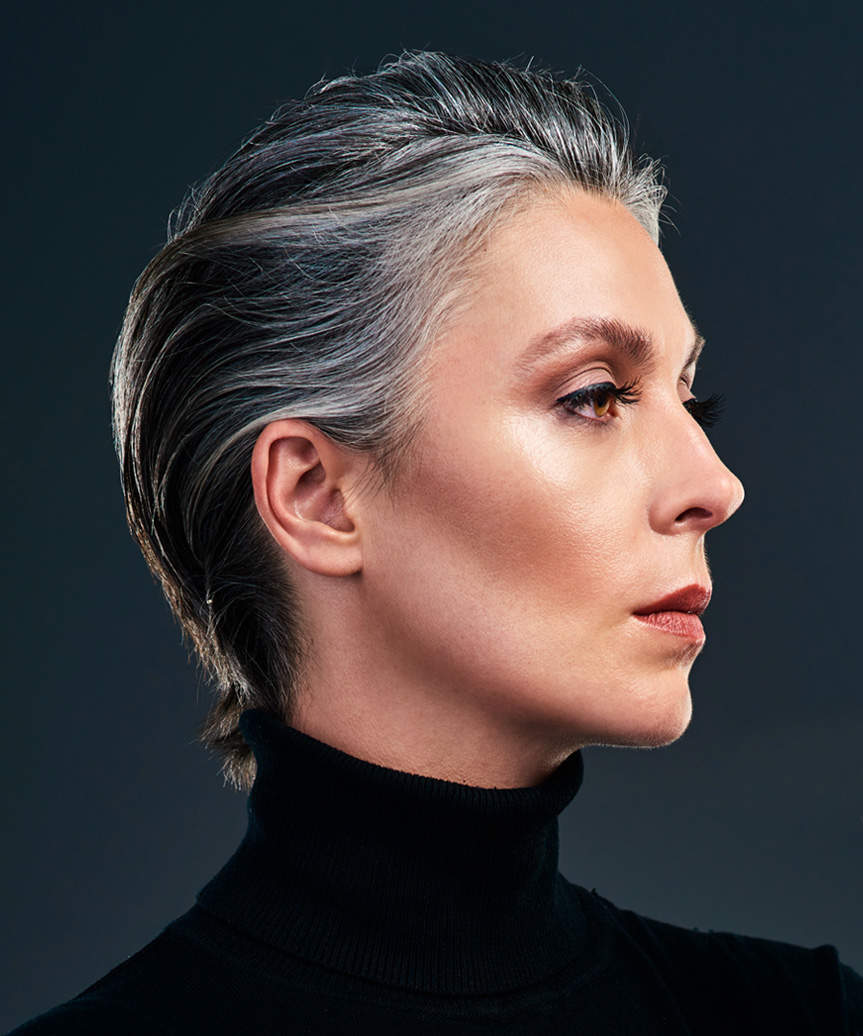 Dark Gray Pixie With Wet Look Finish Dark Gray Pixie With Wet Look Finish — Gray Pixie 2027