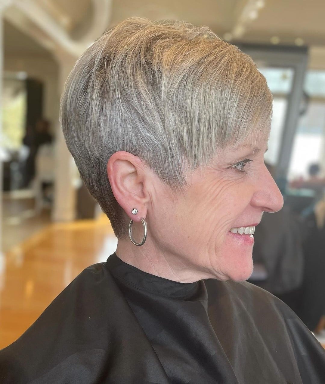 Textured Gray Pixie With Choppy Bangs Textured Gray Pixie With Choppy Bangs — Gray Pixie 2027
