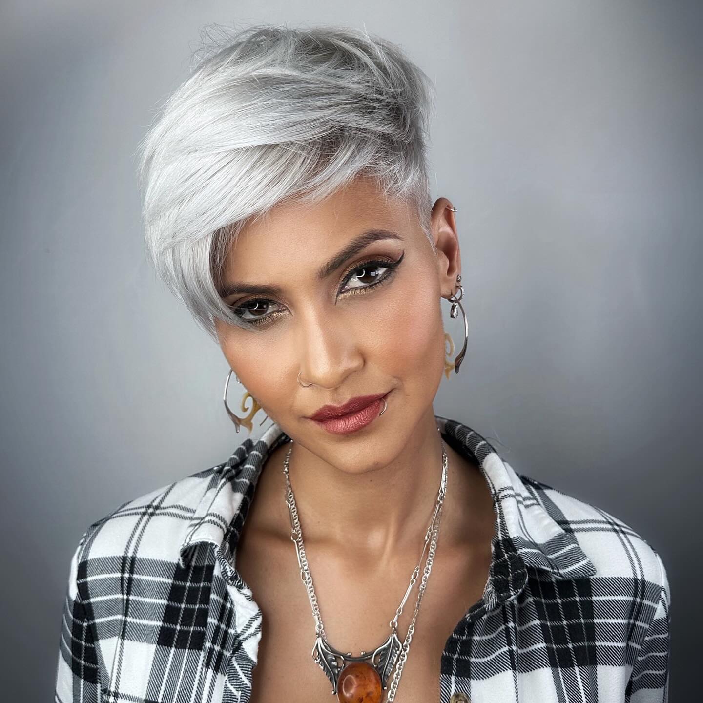 Ash Gray Pixie With Deep Side Part Ash Gray Pixie With Deep Side Part — Gray Pixie 2027