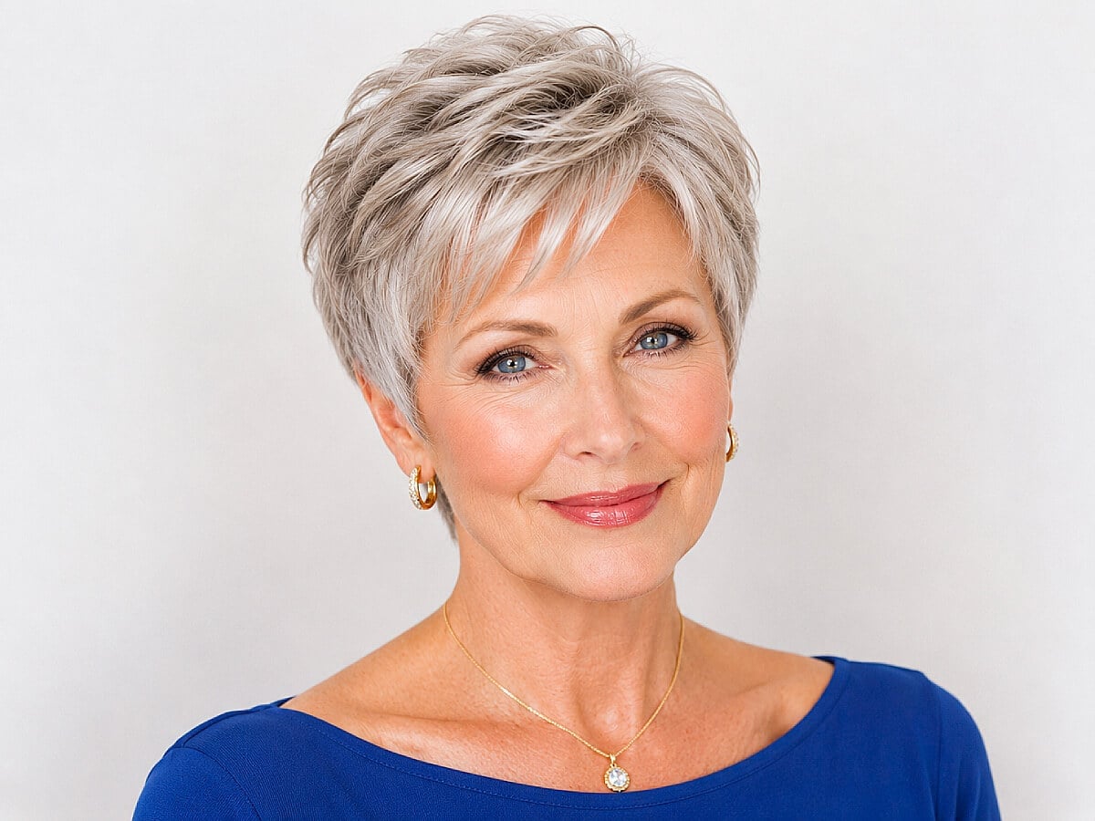 Smooth Silver Gray Pixie With Volume Smooth Silver Gray Pixie With Volume — Gray Pixie 2027