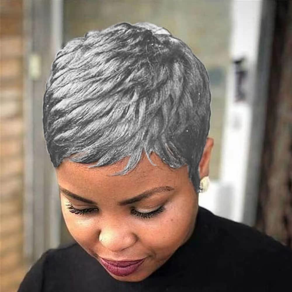 Textured Gray Pixie With Wispy Bangs Textured Gray Pixie With Wispy Bangs — Gray Pixie 2027