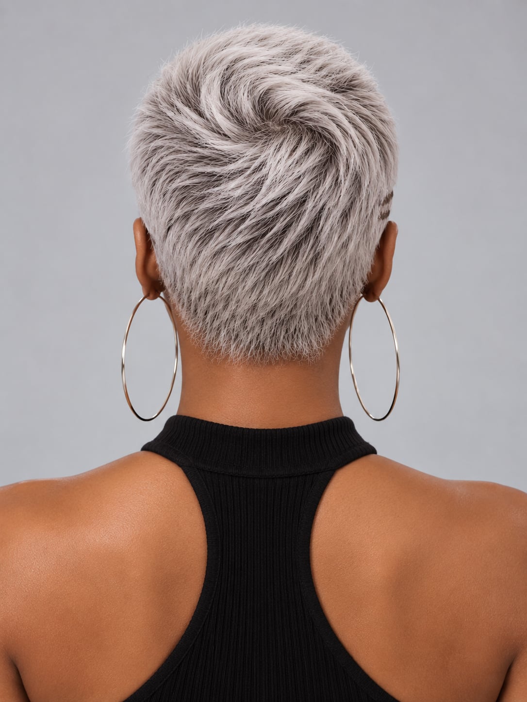 Light Gray Pixie With Swirled Texture Light Gray Pixie With Swirled Texture — Gray Pixie 2027