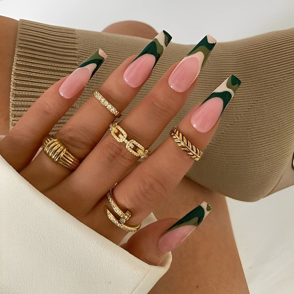 Green Camouflage Nail Art Green Camouflage Nail Art — Green Camo Nails 2027
