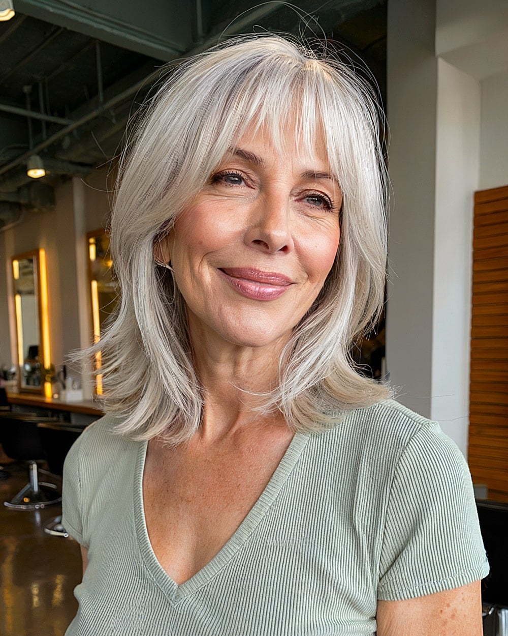 Collarbone Shag With Ash Blonde Highlights Collarbone Shag With Ash Blonde Highlights — Haircuts 2027 for Women Over 60