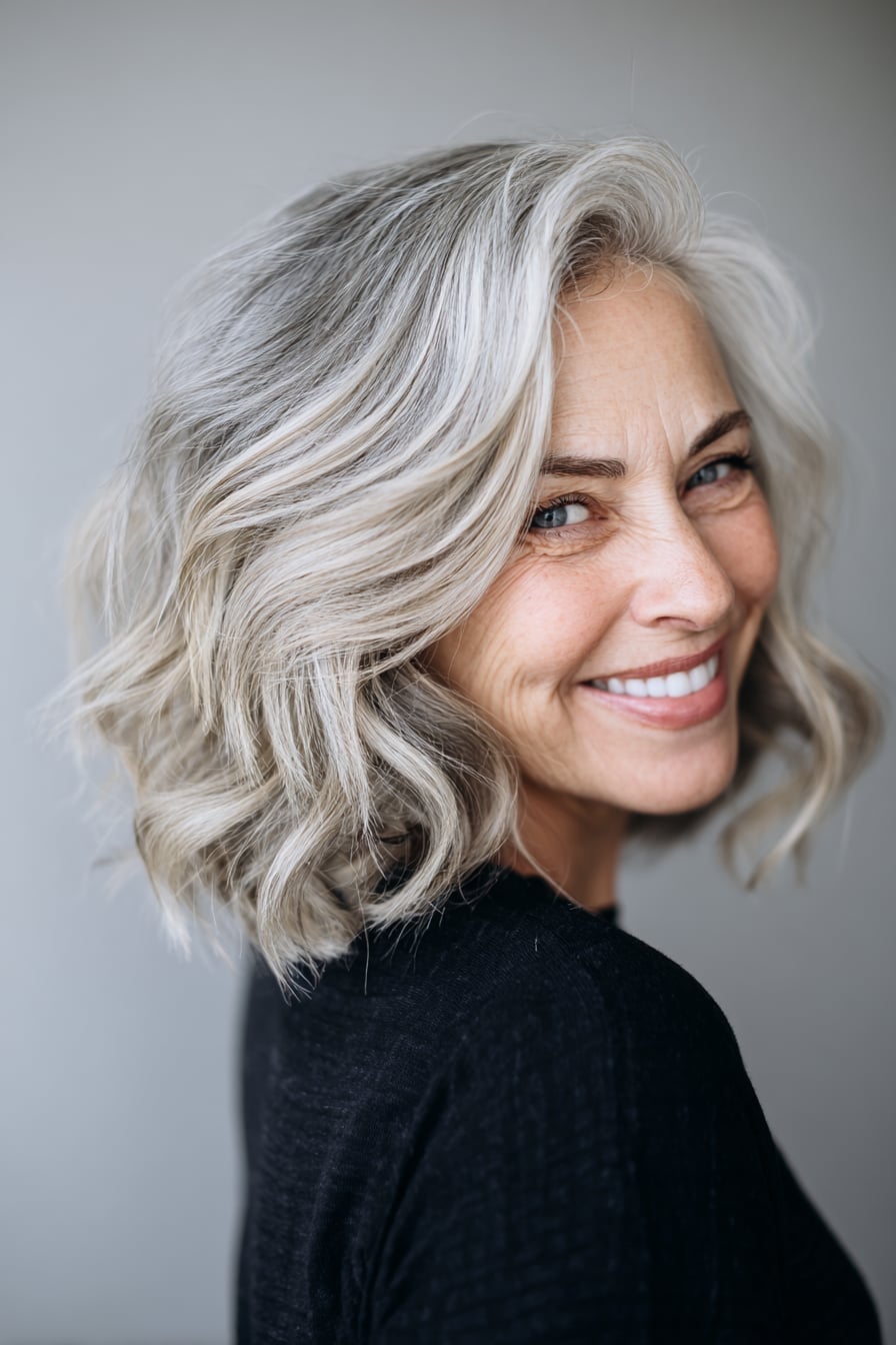 Collarbone Lob With Soft Waves and Side Part Collarbone Lob With Soft Waves and Side Part — Haircuts 2027 for Women Over 60