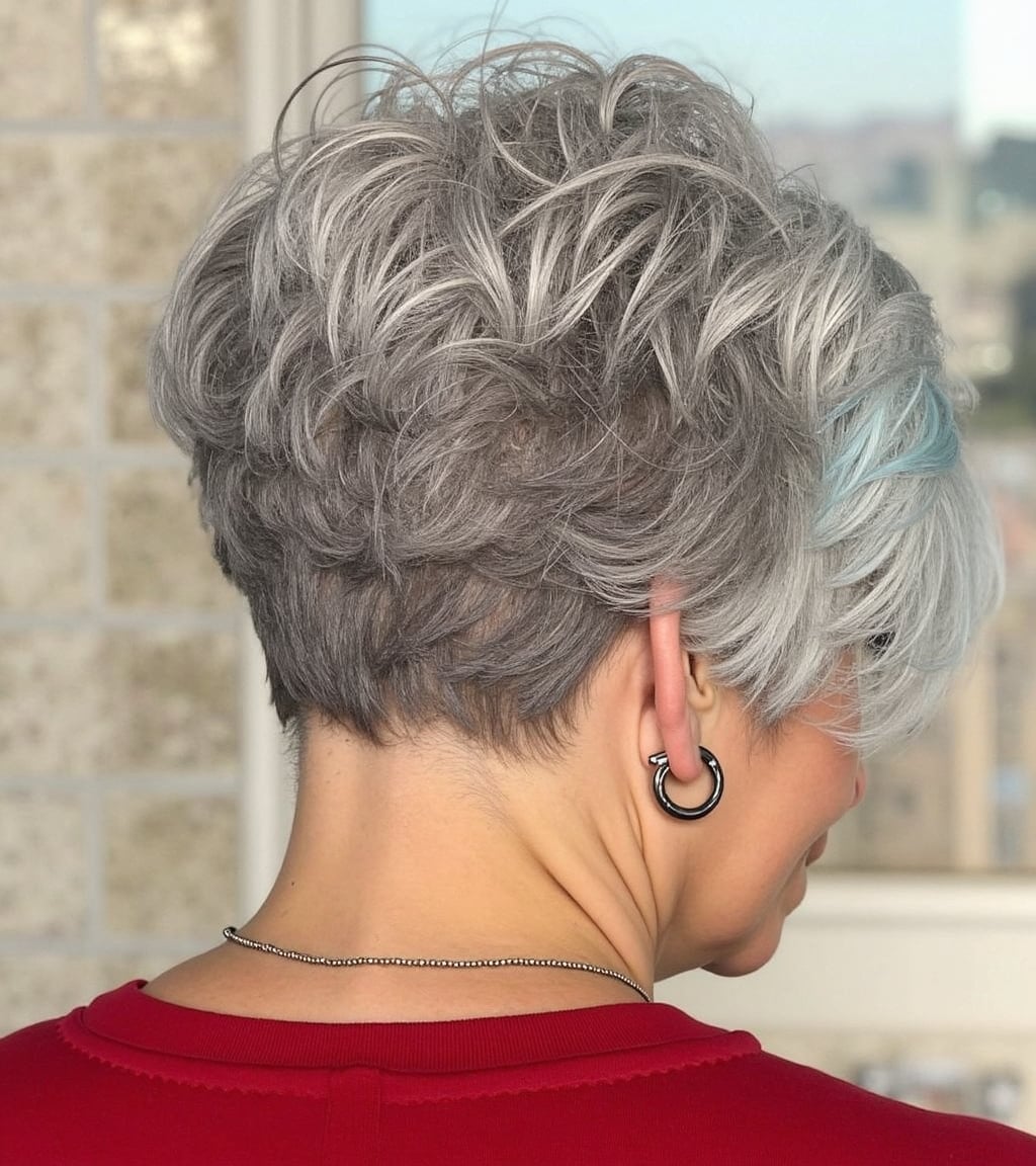 Short Pixie With Gray and Blue Streaks Short Pixie With Gray and Blue Streaks — Haircuts 2027 for Women Over 60