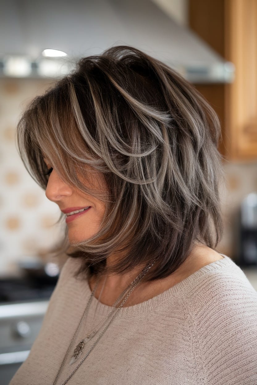 Shoulder Length Shag With Curtain Bangs Shoulder Length Shag With Curtain Bangs — Haircuts 2027 for Women Over 60