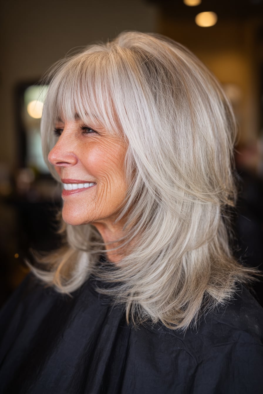 Mid Back Layered Cut With Full Fringe Mid Back Layered Cut With Full Fringe — Haircuts 2027 for Women Over 60