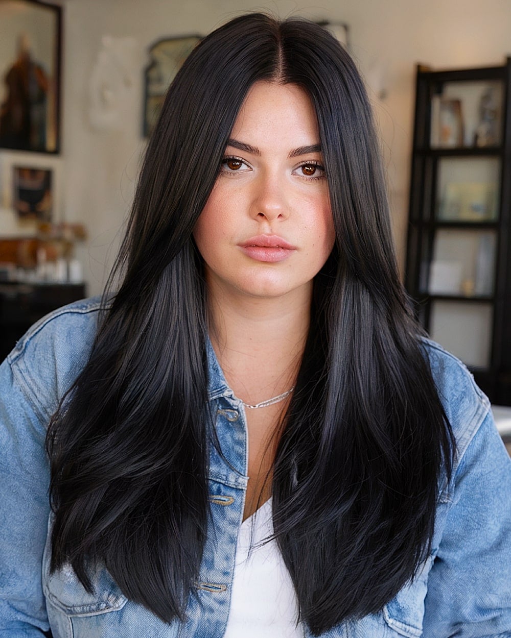 Mid-Back Layers With Face-Framing Bangs — Hairstyles 2027 for Long Faces