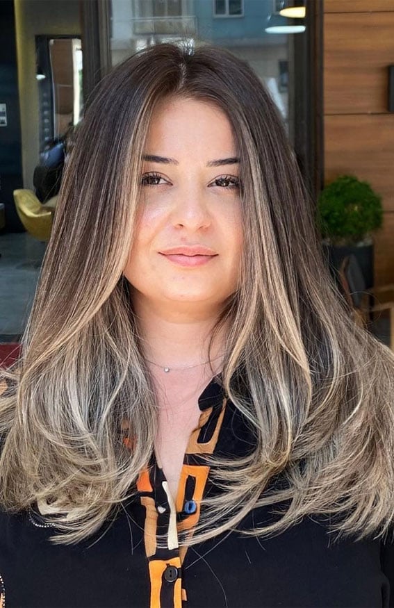 Collarbone Dark Brown Layers With Curled Ends — Hairstyles 2027 for Long Faces