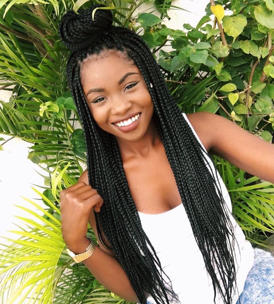 Thick Black Knotless Braids Half Up Top Knot Thick Black Knotless Braids Half Up Top Knot — Half Up Knotless Braids 2027