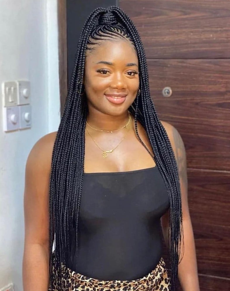 Thick Wavy Knotless Braids Half Up Style Thick Wavy Knotless Braids Half Up Style — Half Up Knotless Braids 2027