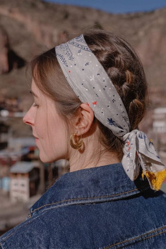 Braid With Gray Bandana Headband Braid With Gray Bandana Headband — Head Wrap Hairstyles 2027