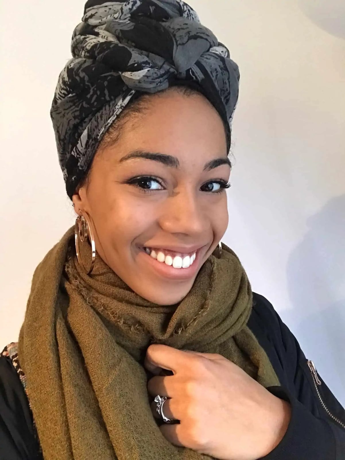 Thick Coily Hair In Patterned Turban Thick Coily Hair In Patterned Turban — Head Wrap Hairstyles 2027