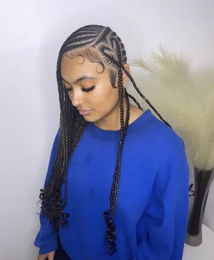 Mid-Back Braids With Heart Part And Loose Ends Mid-Back Braids With Heart Part And Loose Ends — Heart Part Braids 2027