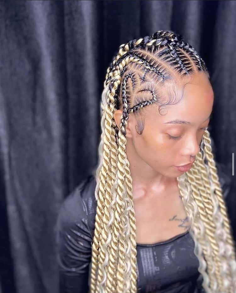 Blonde Twist Braids With Heart Shape Blonde Twist Braids With Heart Shape — Heart Part Braids 2027