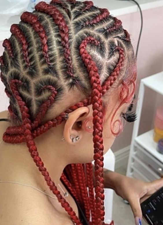 Box Braids With Heart Shape Detail Box Braids With Heart Shape Detail — Heart Part Braids 2027